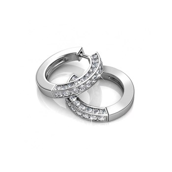 Perry Earrings - Silver and Crystal