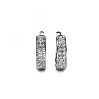 Boucles d'oreilles Meg Hoop - Argenté et Cristal