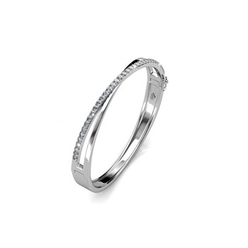 Bracelet Criss Bangle - Argenté et Cristal