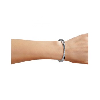 Bracelet Criss Bangle - Argenté et Cristal
