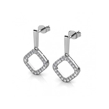 Irina Earrings - Silver and Crystal