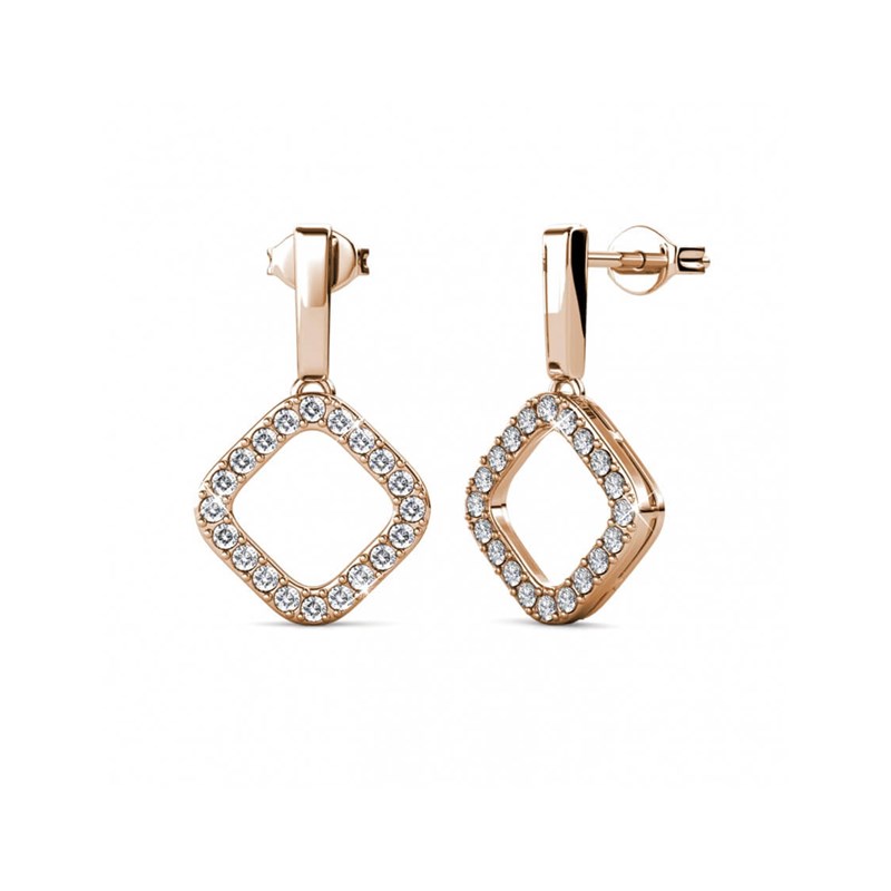 Boucles d'oreilles Irina - Or Rosé et Cristal