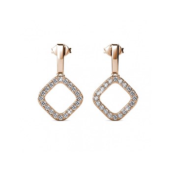 Irina Earrings - Rose Gold and Crystal