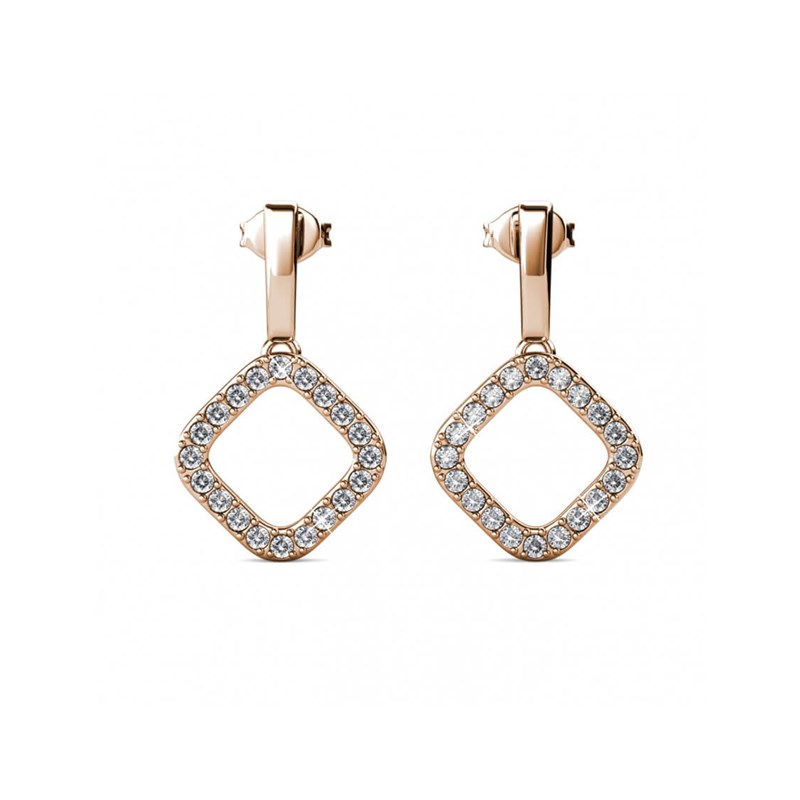 Boucles d'oreilles Irina - Or Rosé et Cristal - vue 3