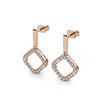 Irina Earrings - Rose Gold and Crystal