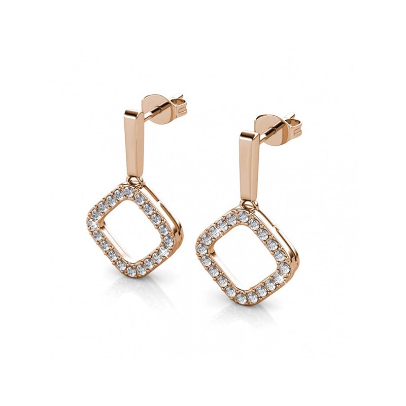 Boucles d'oreilles Irina - Or Rosé et Cristal - vue 4