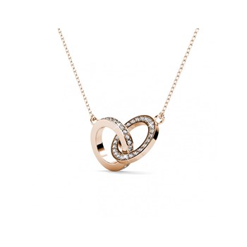 Collier Circle Twin - Or Rosé et Cristal