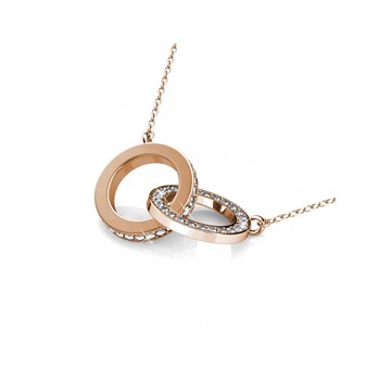 Collier Circle Twin - Or Rosé et Cristal