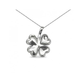 Four Leaf Pendant - Silver and Crystal