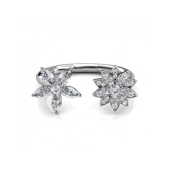 Bague Fraternal Bloom - Argenté et Cristal