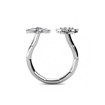 Bague Fraternal Bloom - Argenté et Cristal