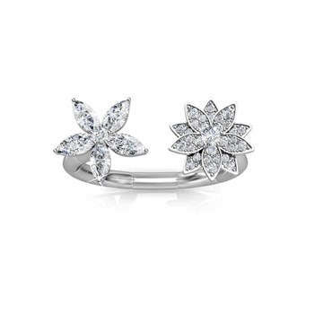 Bague Fraternal Bloom - Argenté et Cristal
