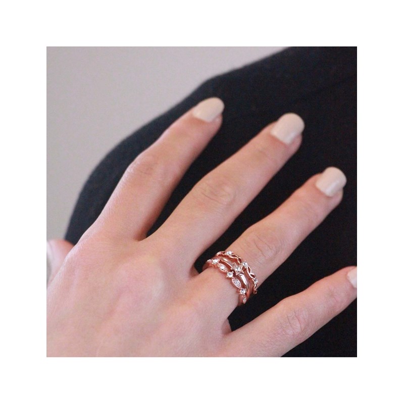 Bague Solar - Or Rosé et Cristal - vue 2