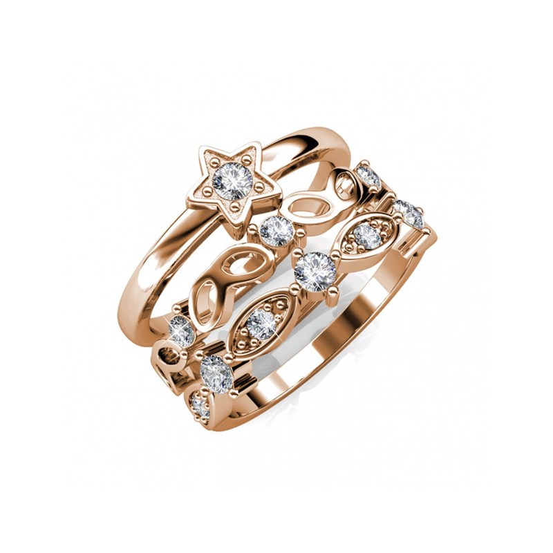 Bague Solar - Or Rosé et Cristal - vue 4
