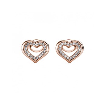Boucles d'oreilles Zeal - Or Rosé et Cristal