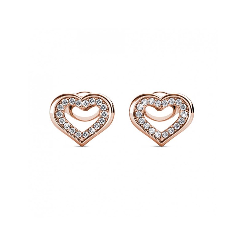 Boucles d'oreilles Zeal - Or Rosé et Cristal - vue 2