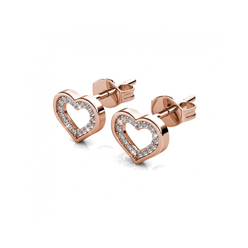 Boucles d'oreilles Zeal - Or Rosé et Cristal - vue 3