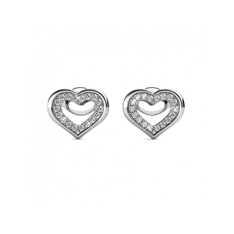 Boucles d'oreilles Zeal - Argenté et Cristal - vue 2