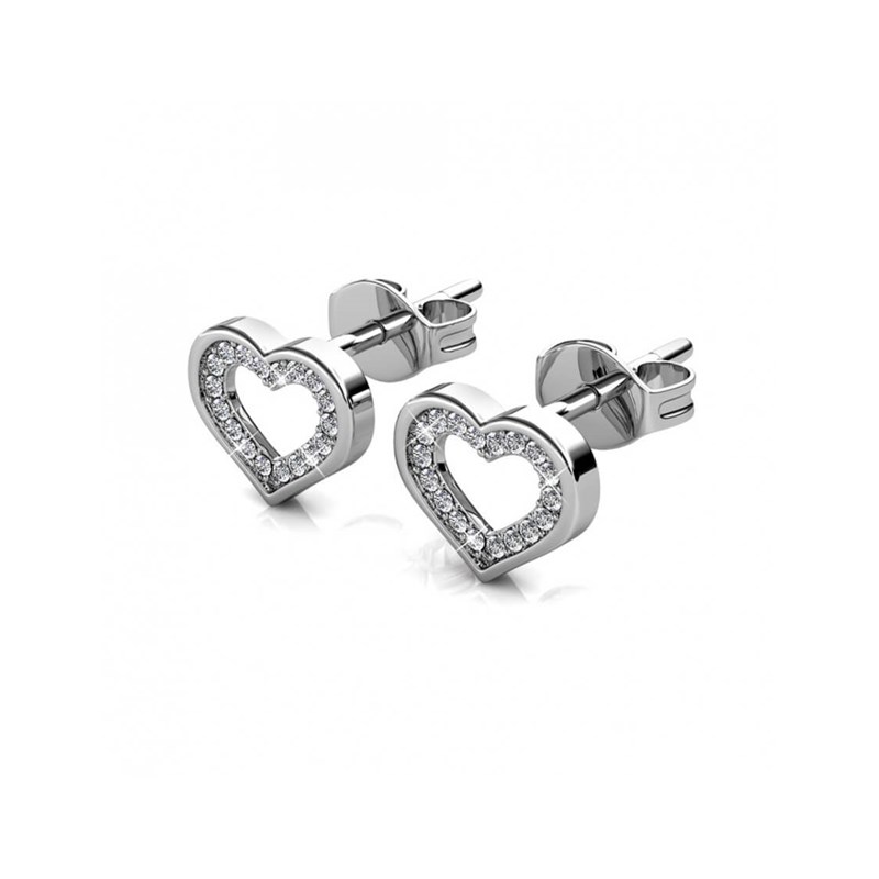 Boucles d'oreilles Zeal - Argenté et Cristal - vue 3