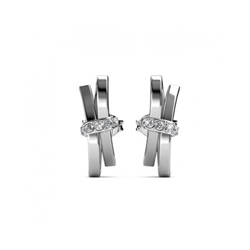 Luminous Bow Earrings - Silver and Crystal