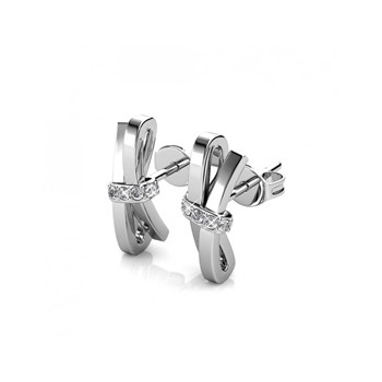 Luminous Bow Earrings - Silver and Crystal