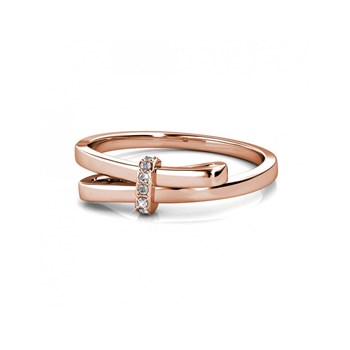 Bague Luminous Bow - Or Rosé et Cristal