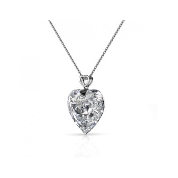 Pendentif Cheery heart - Argenté et Cristal