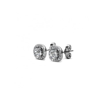 Cushy Earrings - Silver and Crystal