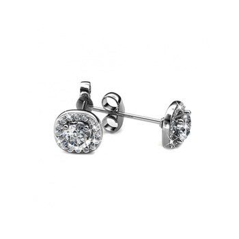 Cushy Earrings - Silver and Crystal