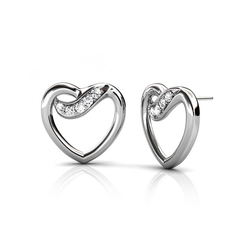 Boucles d'oreilles Angel - Argenté et Cristal
