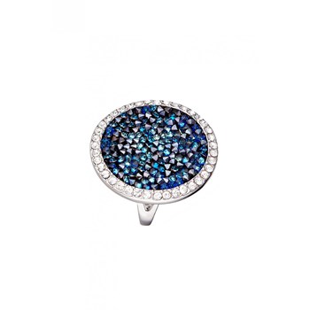 Bague Océan - Argenté et Bleu