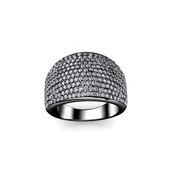 Bague Glamour Metal - Argenté et Gris Anthracite
