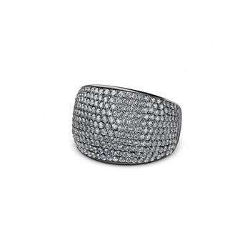 Bague Glamour Metal - Argenté et Gris Anthracite