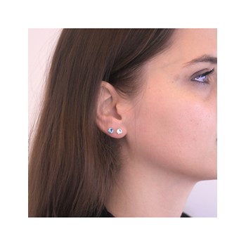 Birth Stone Mars earrings - Silver and light blue