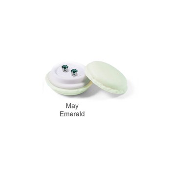 Birth Stone Mai earrings - Silver and dark green