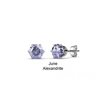 Birth Stone June earrings - Silver and Violet