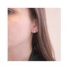 Boucles d'oreilles Birth Stone Octobre - Argenté et Rose - vue V2