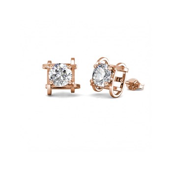 Roxy Earrings - Rose Gold and Crystal