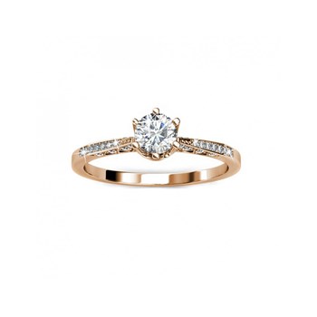 Bague Destiny - Or Rosé et Cristal
