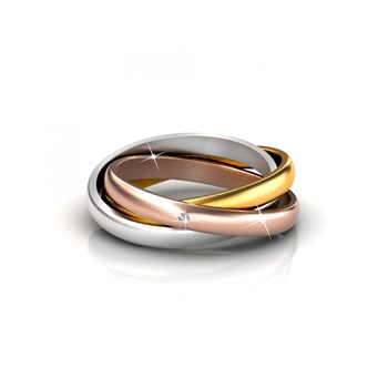Bague 3 Realms - Argenté et Cristal