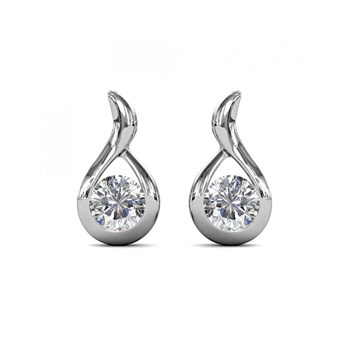 Wavvy Earrings - Silver and Crystal