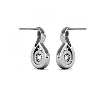 Wavvy Earrings - Silver and Crystal