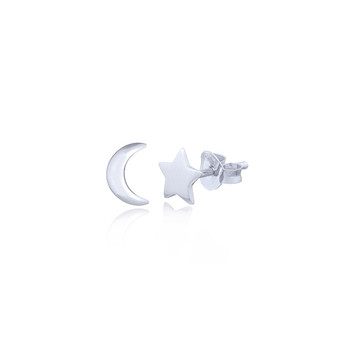 Puces en argent forme lune et étoile