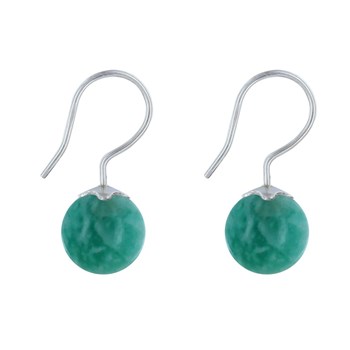 925 Sterling Silver Earrings Amazonite Beads