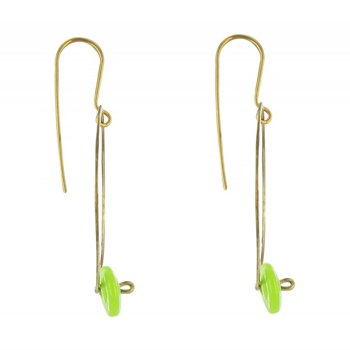 Boucles d'Oreilles Créoles en Laiton Pâte de Verre - Classics