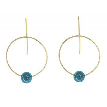 Boucles d'Oreilles Créoles en Laiton Pâte de Verre - Classics