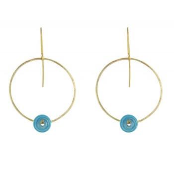 Boucles d'Oreilles Créoles en Laiton Pâte de Verre - Classics