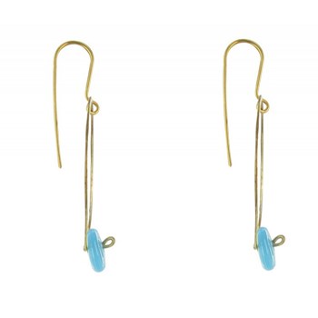 Boucles d'Oreilles Créoles en Laiton Pâte de Verre - Classics