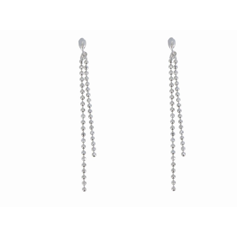Boucles d'Oreilles Argent Fil Pendant Billes - vue 3