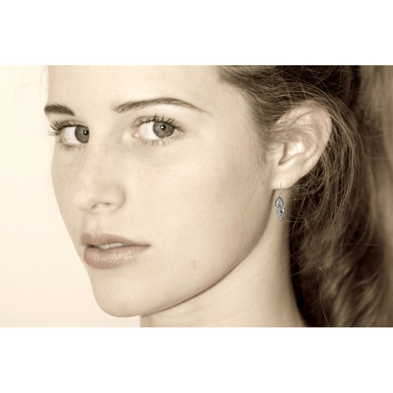 Boucles d'Oreilles Argent 925 Grappe de Petits Ovals - vue 4